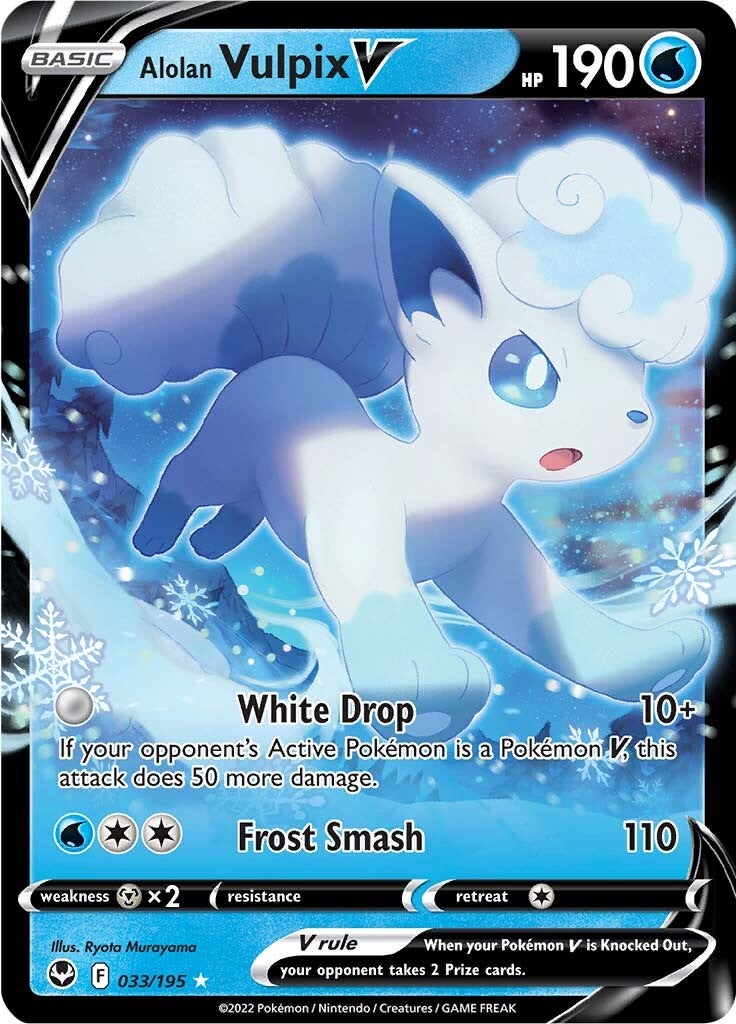 Alolan Vulpix V (033/195) [Sword & Shield: Silver Tempest] | Shuffle n Cut Hobbies & Games