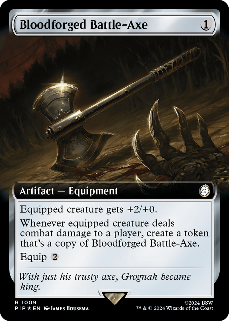 Bloodforged Battle-Axe (Extended Art) (Surge Foil) [Fallout] | Shuffle n Cut Hobbies & Games