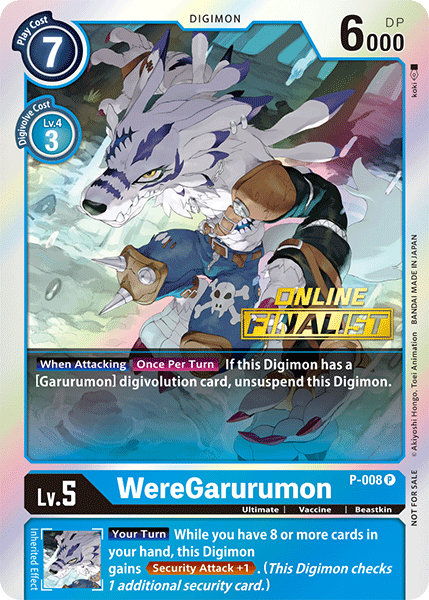 WereGarurumon [P-008] (Online Regional - Finalist) [Promotional Cards] | Shuffle n Cut Hobbies & Games