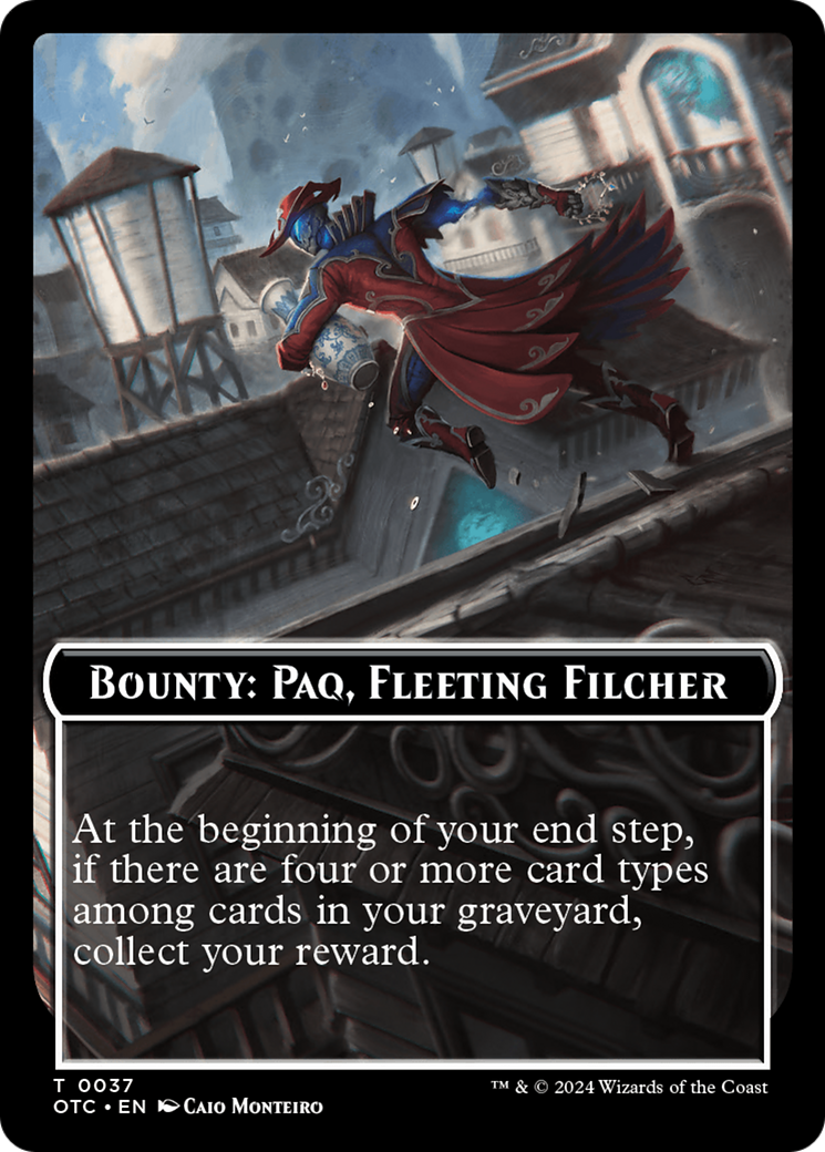 Bounty: Paq, Fleeting Filcher // Bounty Rules Double-Sided Token [Outlaws of Thunder Junction Commander Tokens] | Shuffle n Cut Hobbies & Games