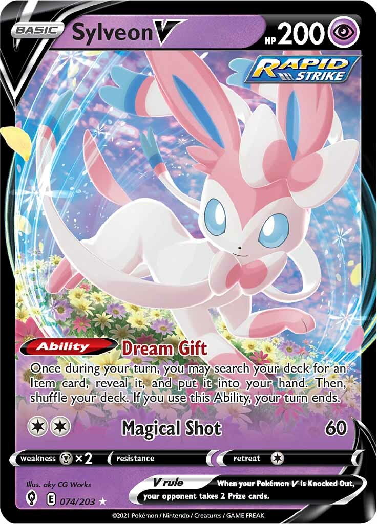 Sylveon V (074/203) [Sword & Shield: Evolving Skies] | Shuffle n Cut Hobbies & Games