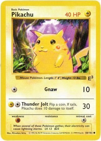 Pikachu (58/102) (E3 Stamped Promo with Red Cheeks) [Miscellaneous Cards] | Shuffle n Cut Hobbies & Games