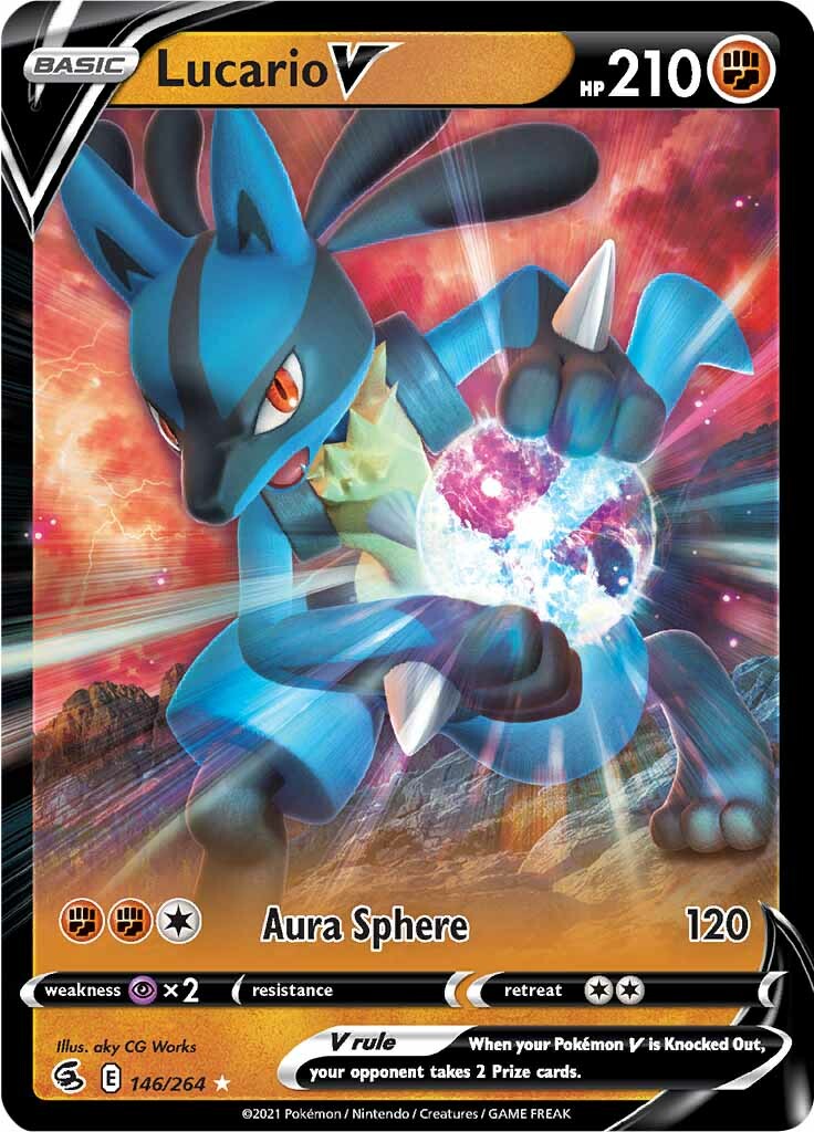 Lucario V (146/264) (Jumbo Card) [Sword & Shield: Fusion Strike] | Shuffle n Cut Hobbies & Games