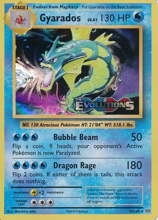 Gyarados (34/108) (XY Evolutions Prerelease) [XY: Black Star Promos] | Shuffle n Cut Hobbies & Games