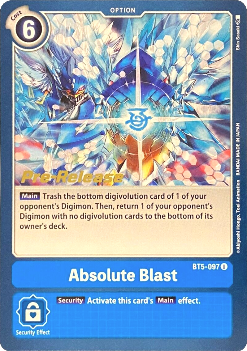 Absolute Blast [BT5-097] [Battle of Omni Pre-Release Promos] | Shuffle n Cut Hobbies & Games