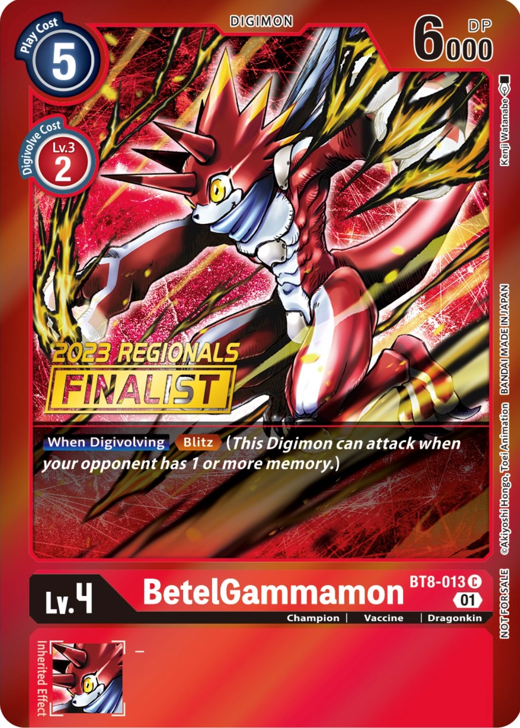 BetelGammamon [BT8-013] (2023 Regionals Finalist) [New Awakening Promos] | Shuffle n Cut Hobbies & Games