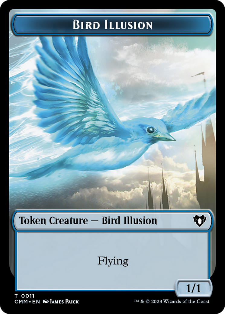 Bird // Bird Illusion Double-Sided Token [Commander Masters Tokens] | Shuffle n Cut Hobbies & Games