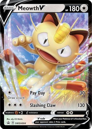 Meowth V (SWSH004) [Sword & Shield: Black Star Promos] | Shuffle n Cut Hobbies & Games