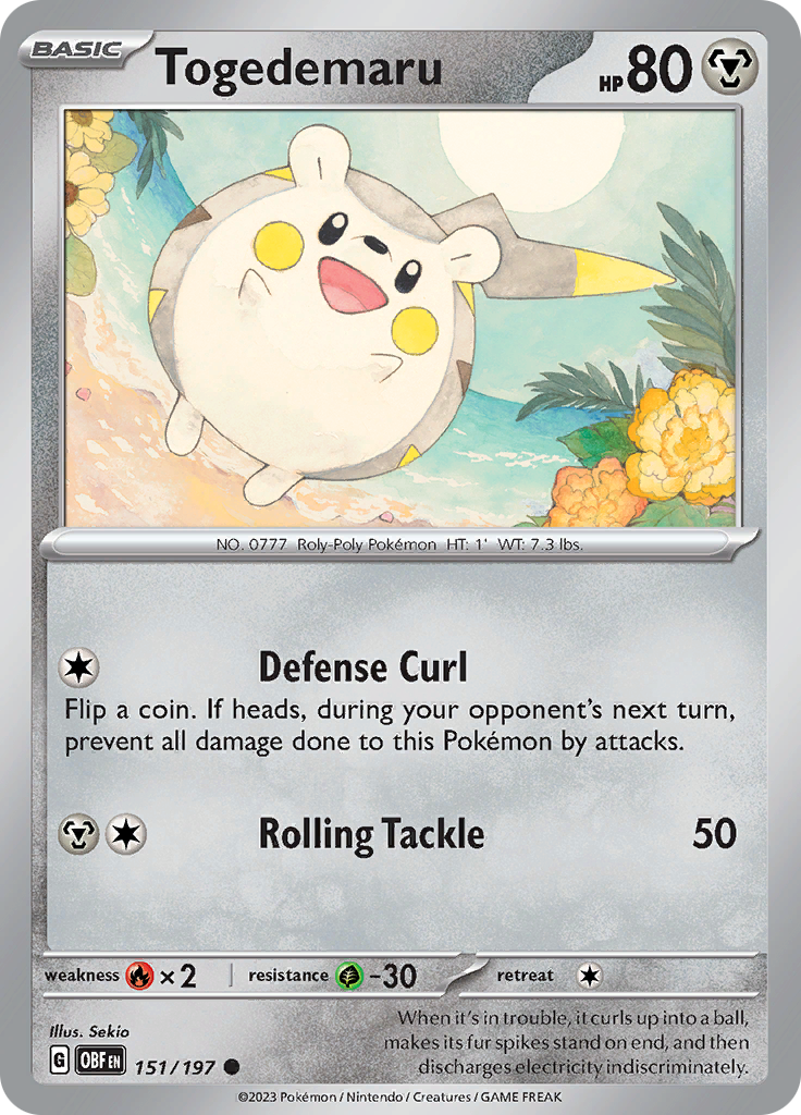 Togedemaru (151/197) [Scarlet & Violet: Obsidian Flames] | Shuffle n Cut Hobbies & Games