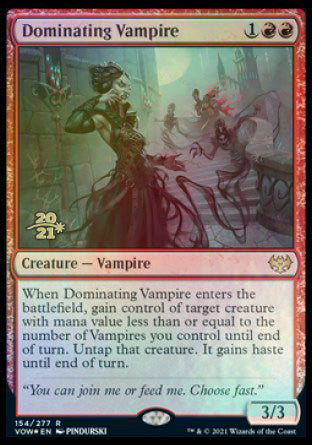 Dominating Vampire [Innistrad: Crimson Vow Prerelease Promos] | Shuffle n Cut Hobbies & Games