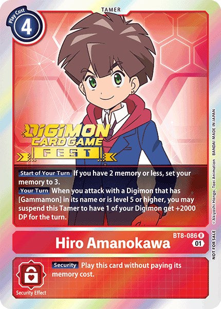 Hiro Amanokawa [BT8-086] (Digimon Card Game Fest 2022) [New Awakening Promos] | Shuffle n Cut Hobbies & Games