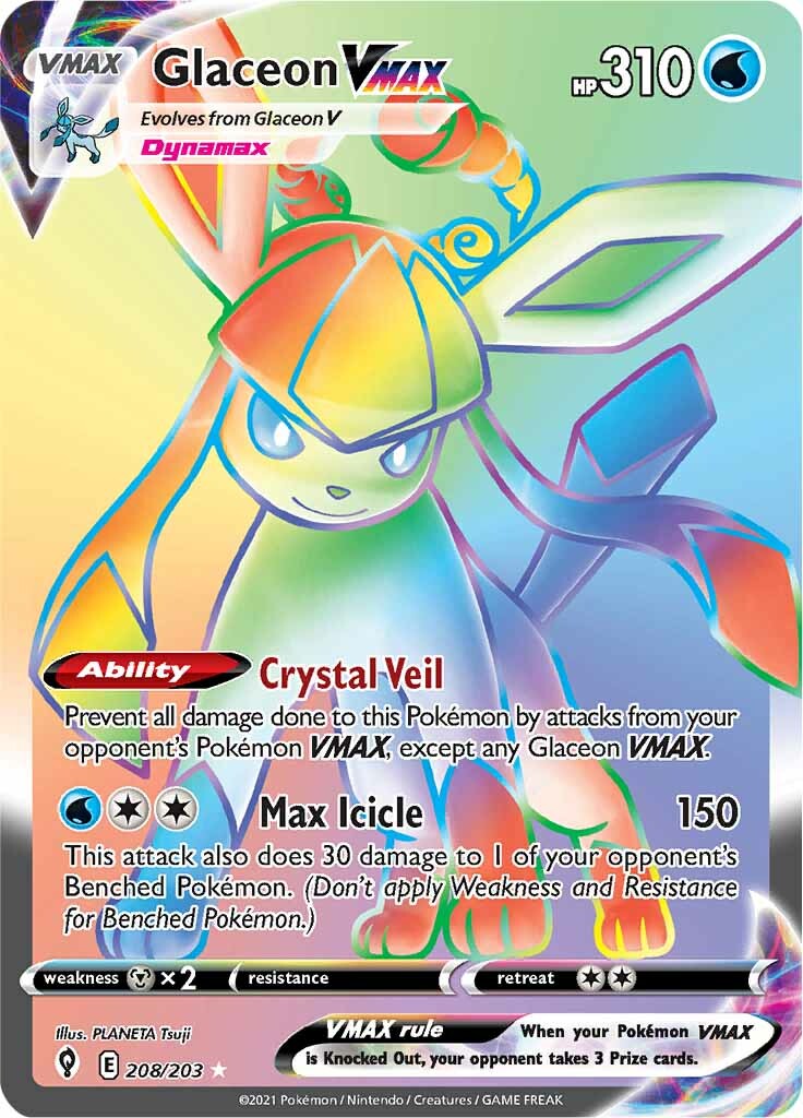 Glaceon VMAX (208/203) [Sword & Shield: Evolving Skies] | Shuffle n Cut Hobbies & Games