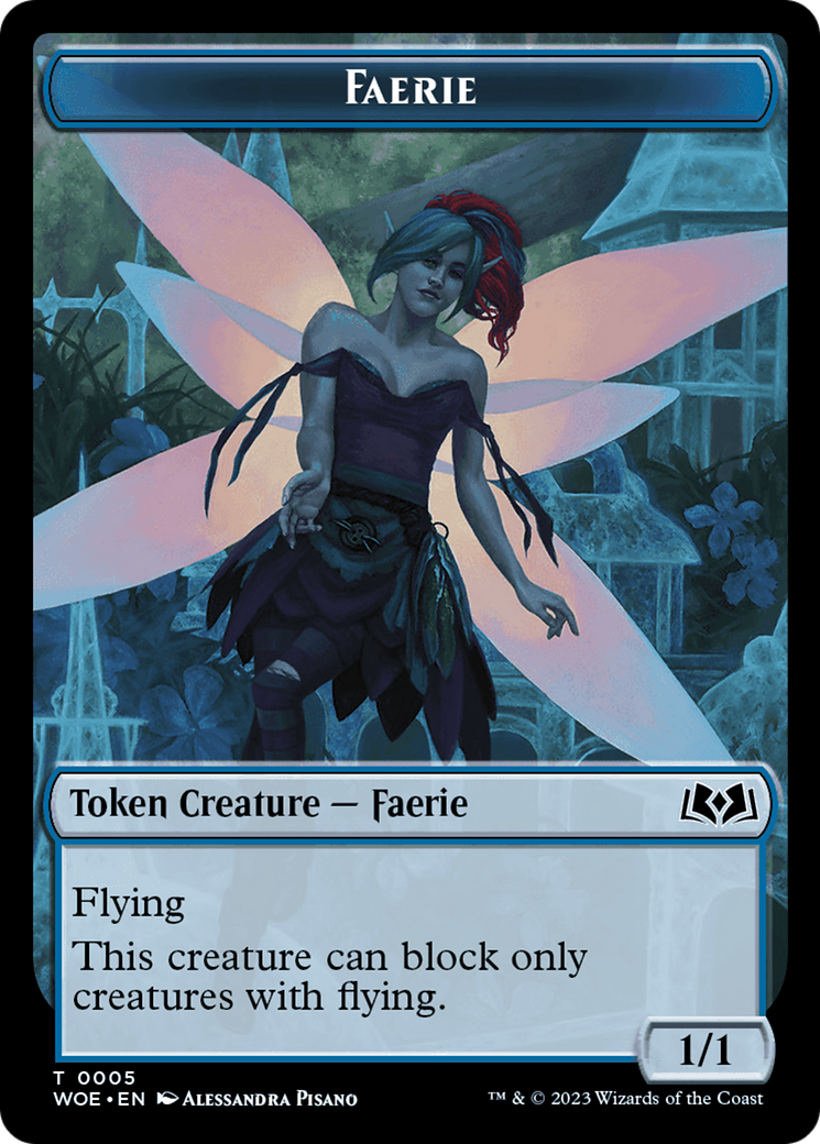 Faerie Token [Wilds of Eldraine Tokens] | Shuffle n Cut Hobbies & Games