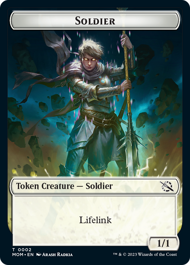 Soldier // Wrenn and Realmbreaker Emblem Double-Sided Token [March of the Machine Tokens] | Shuffle n Cut Hobbies & Games