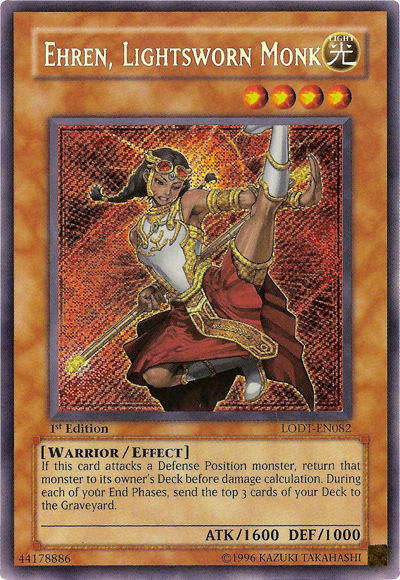 Ehren, Lightsworn Monk [LODT-EN082] Secret Rare | Shuffle n Cut Hobbies & Games