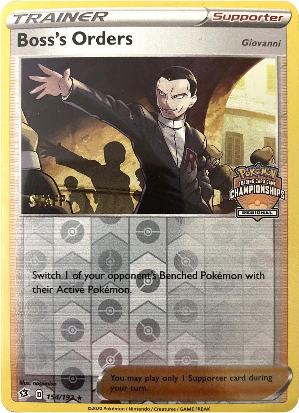 Boss's Orders (154/192) (Staff Regional Championships) [League & Championship Cards] | Shuffle n Cut Hobbies & Games