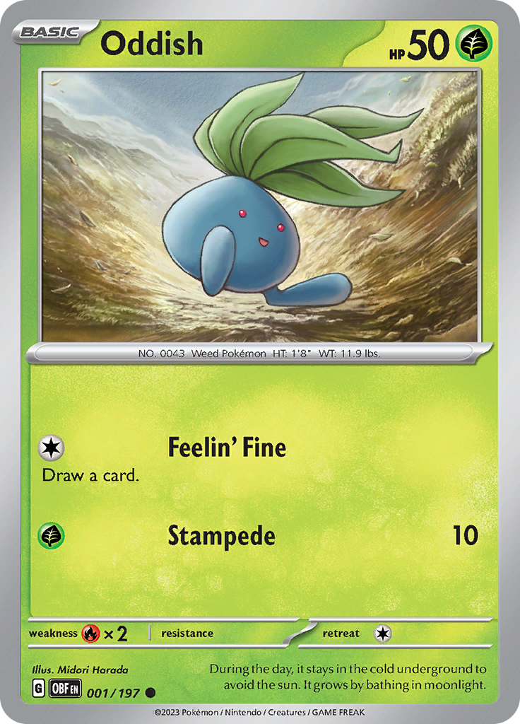 Oddish (001/197) [Scarlet & Violet: Obsidian Flames] | Shuffle n Cut Hobbies & Games