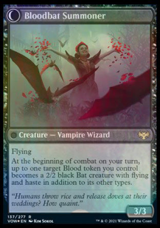 Voldaren Bloodcaster // Bloodbat Summoner [Innistrad: Crimson Vow Prerelease Promos] | Shuffle n Cut Hobbies & Games