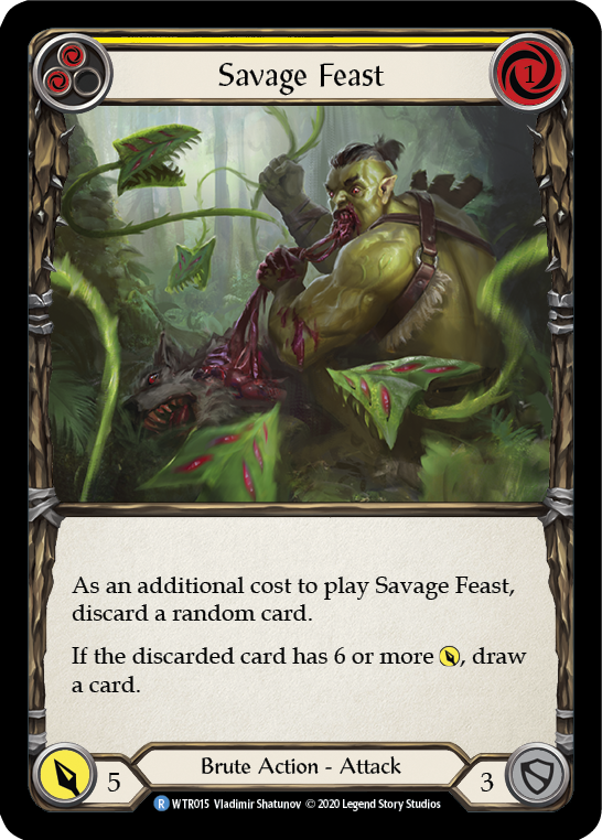 Savage Feast (Yellow) [U-WTR015] (Welcome to Rathe Unlimited)  Unlimited Rainbow Foil | Shuffle n Cut Hobbies & Games