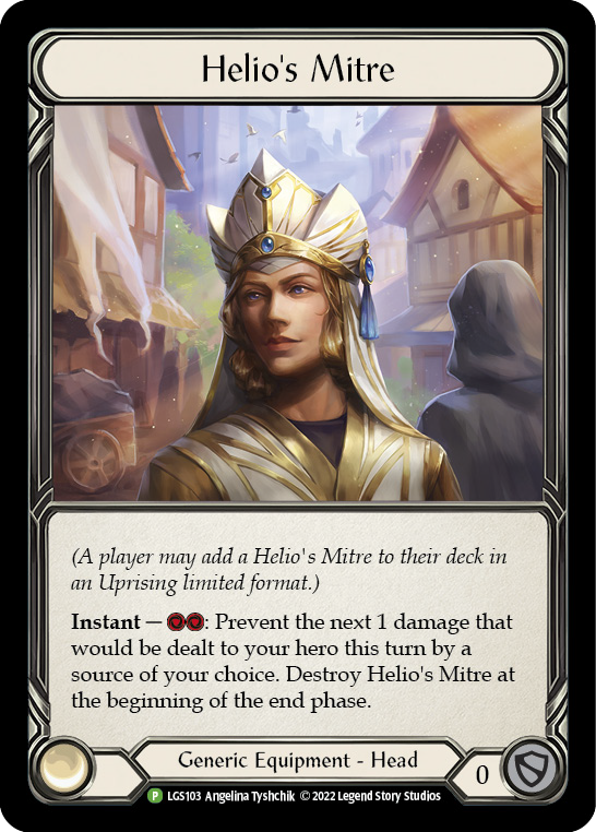 Helio's Mitre [LGS103] (Promo)  Rainbow Foil | Shuffle n Cut Hobbies & Games