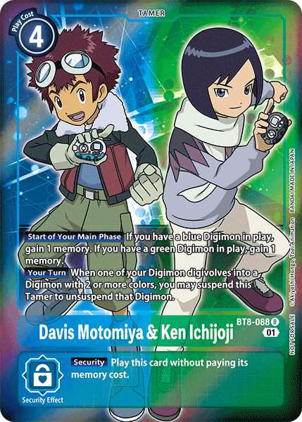 Davis Motomiya & Ken Ichijoji [BT8-088] (Alternative Art - Box Topper) [New Awakening] | Shuffle n Cut Hobbies & Games