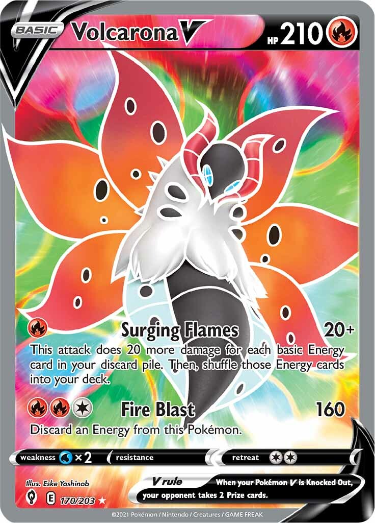 Volcarona V (170/203) [Sword & Shield: Evolving Skies] | Shuffle n Cut Hobbies & Games