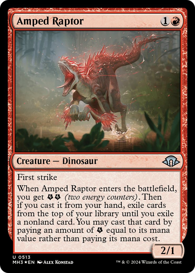 Amped Raptor (Ripple Foil) [Modern Horizons 3] | Shuffle n Cut Hobbies & Games