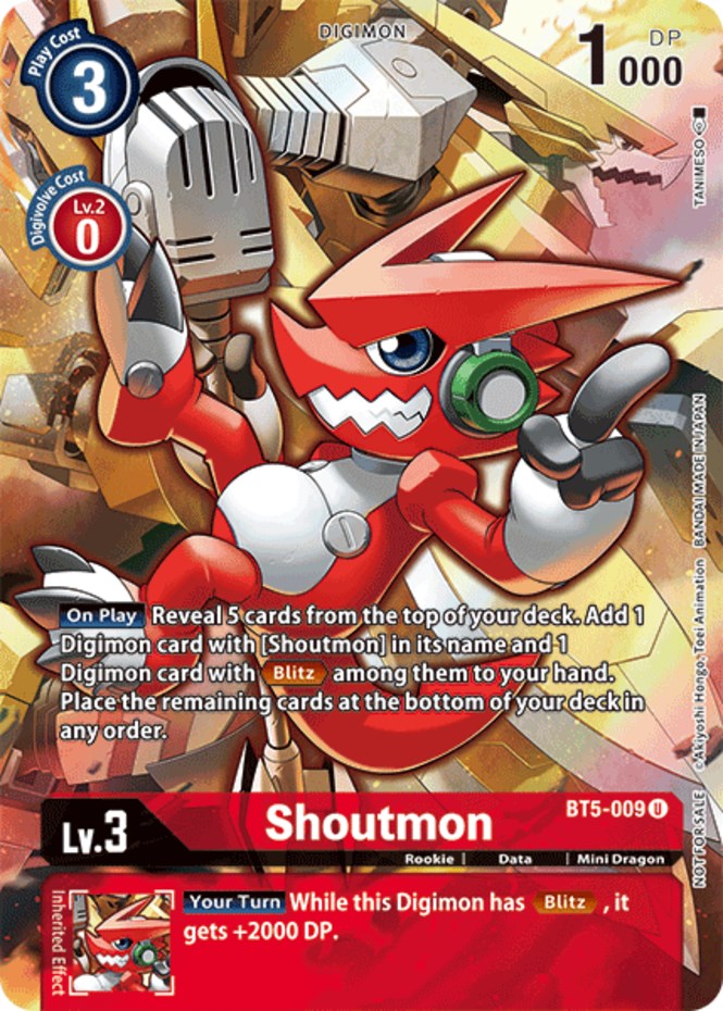 Shoutmon [BT5-009] (Tamer's Evolution Box 2) [Battle of Omni Promos] | Shuffle n Cut Hobbies & Games