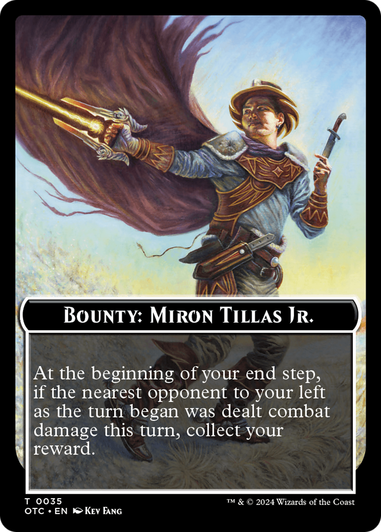 Bounty: Miron Tillas Jr. // Bounty Rules Double-Sided Token [Outlaws of Thunder Junction Commander Tokens] | Shuffle n Cut Hobbies & Games