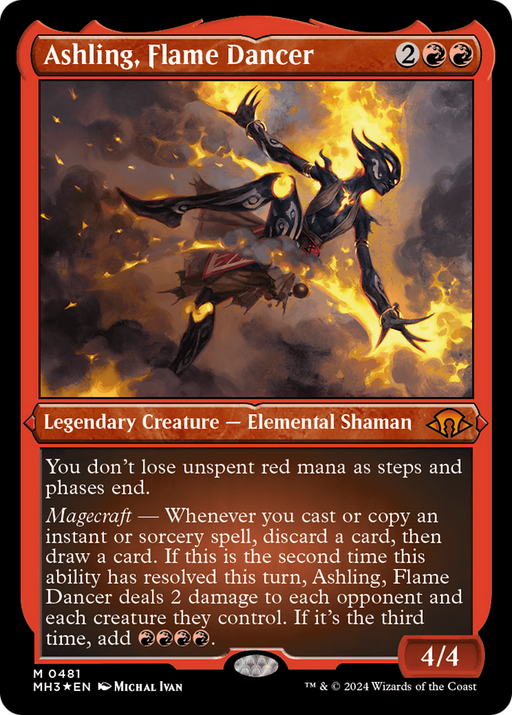 Ashling, Flame Dancer (Foil Etched) [Modern Horizons 3] | Shuffle n Cut Hobbies & Games