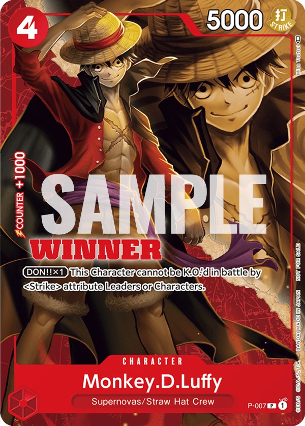 Monkey.D.Luffy (P-007) (Winner Pack Vol. 1) [One Piece Promotion Cards] | Shuffle n Cut Hobbies & Games