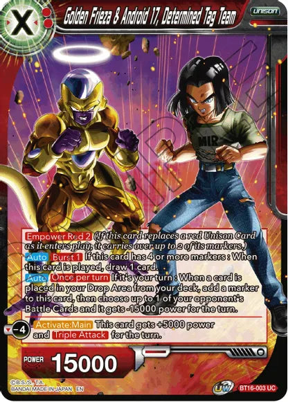 Golden Frieza & Android 17, Determined Tag Team (BT16-003) [Realm of the Gods] | Shuffle n Cut Hobbies & Games
