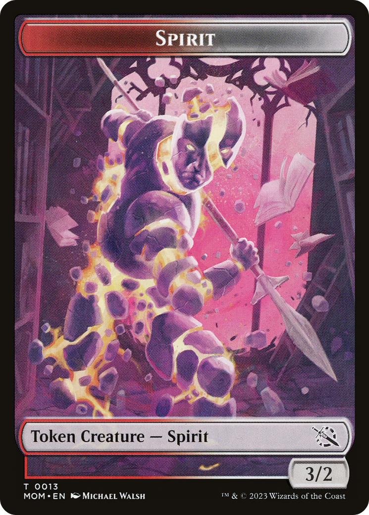 Monk // Spirit (13) Double-Sided Token [March of the Machine Tokens] | Shuffle n Cut Hobbies & Games