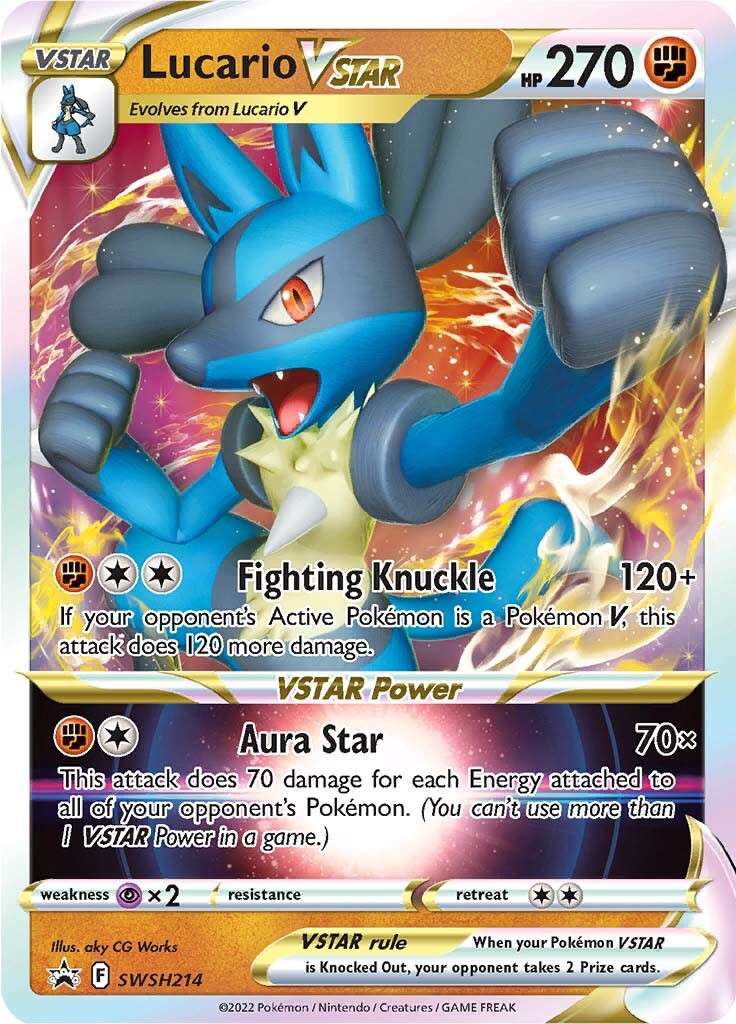 Lucario VSTAR (SWSH214) (Jumbo Card) [Sword & Shield: Black Star Promos] | Shuffle n Cut Hobbies & Games