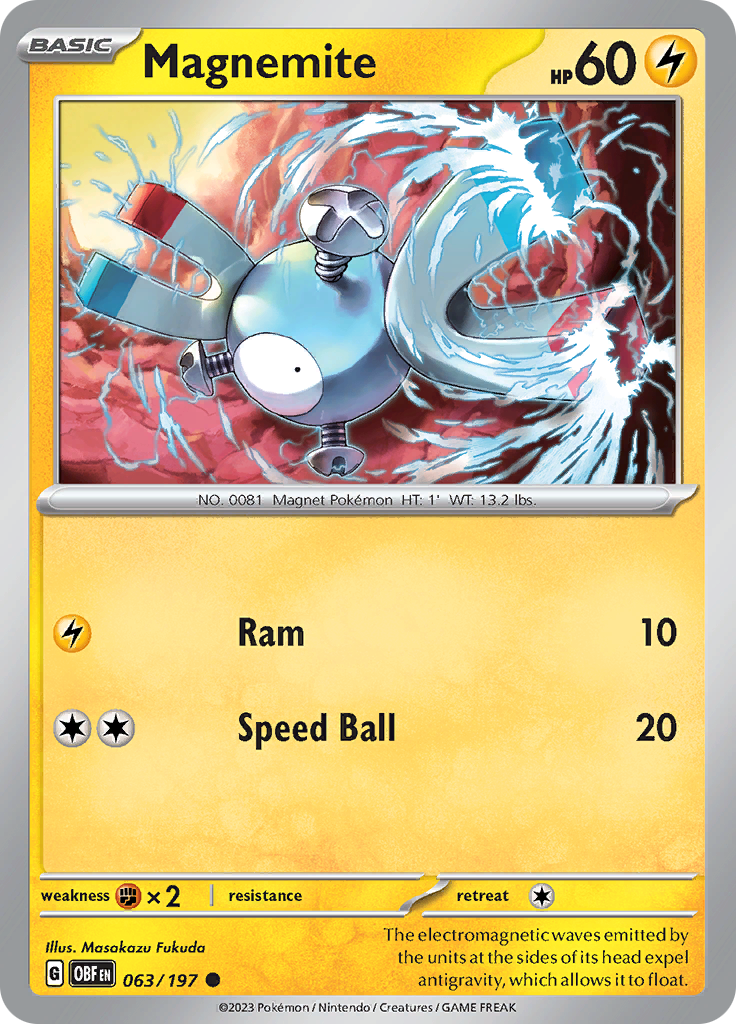 Magnemite (063/197) [Scarlet & Violet: Obsidian Flames] | Shuffle n Cut Hobbies & Games