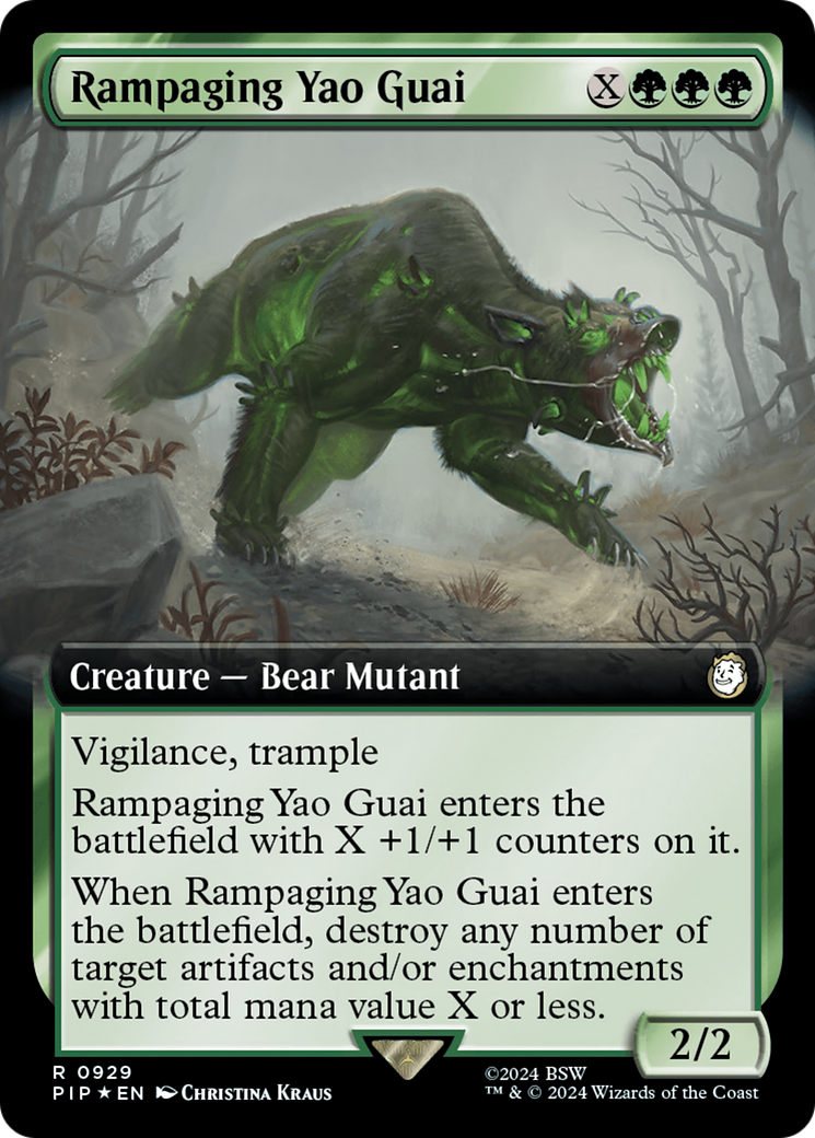 Rampaging Yao Guai (Extended Art) (Surge Foil) [Fallout] | Shuffle n Cut Hobbies & Games