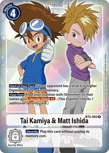 Tai Kamiya & Matt Ishida [BT5-093] (Buy-A-Box Promo) [Battle of Omni Promos] | Shuffle n Cut Hobbies & Games