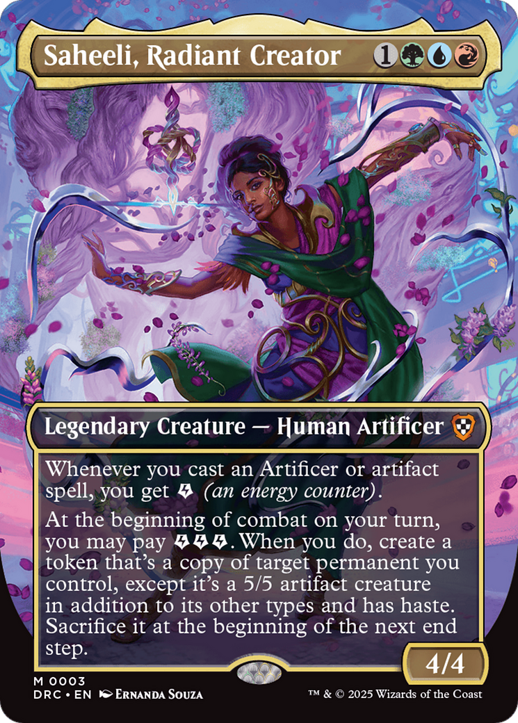 Saheeli, Radiant Creator (Borderless) [Aetherdrift Commander] | Shuffle n Cut Hobbies & Games