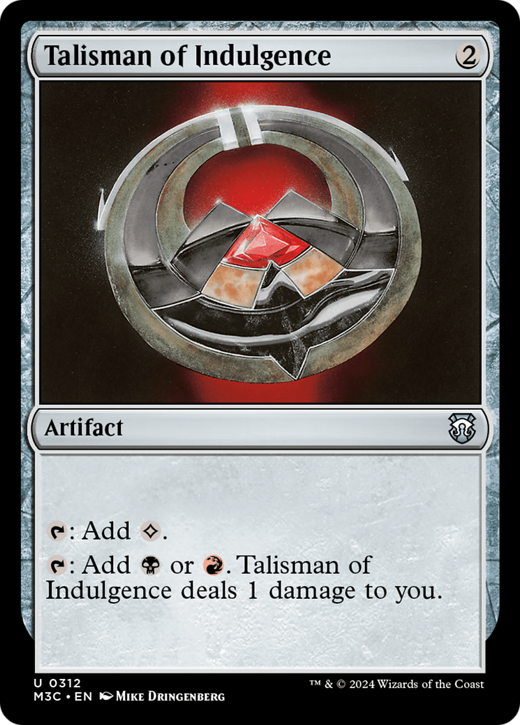 Talisman of Indulgence (Ripple Foil) [Modern Horizons 3 Commander] | Shuffle n Cut Hobbies & Games