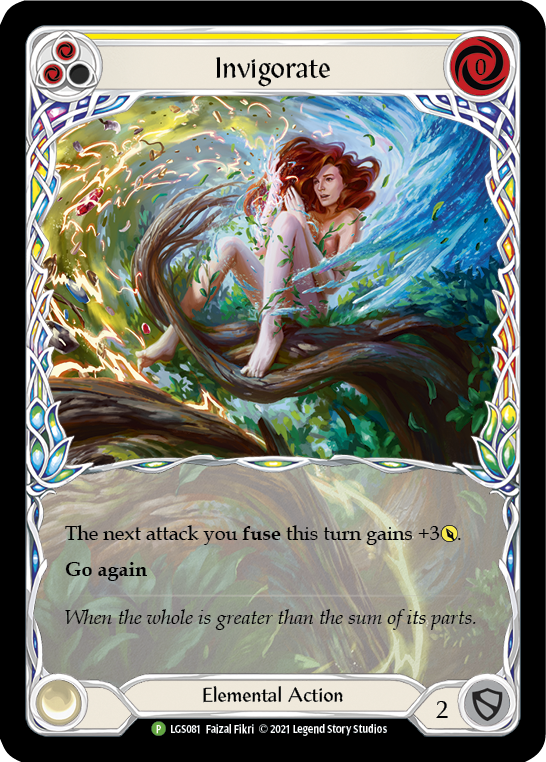 Invigorate (Yellow) [LGS081] (Promo)  Rainbow Foil | Shuffle n Cut Hobbies & Games