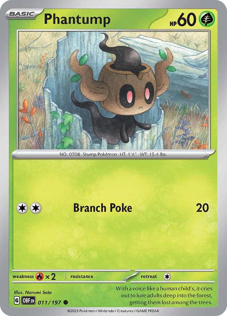 Phantump (011/197) [Scarlet & Violet: Obsidian Flames] | Shuffle n Cut Hobbies & Games