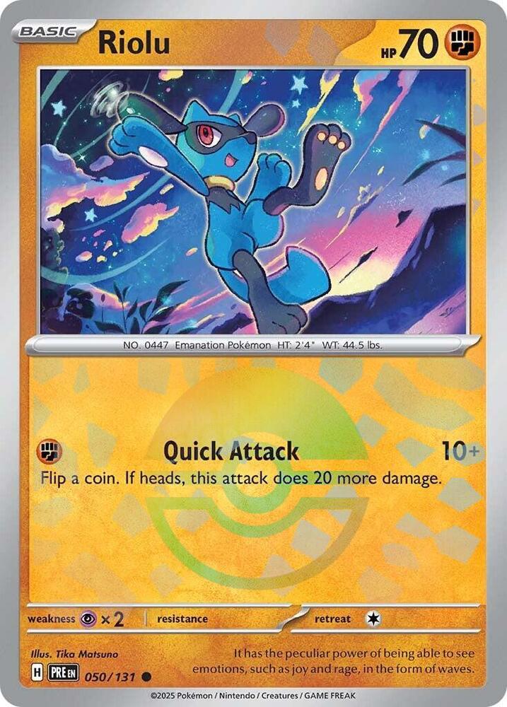 Riolu (050/131) (Poke Ball Pattern) [Scarlet & Violet: Prismatic Evolutions] | Shuffle n Cut Hobbies & Games