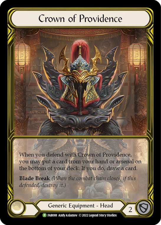 Crown of Providence (Golden) [FAB088] (Promo)  Cold Foil | Shuffle n Cut Hobbies & Games