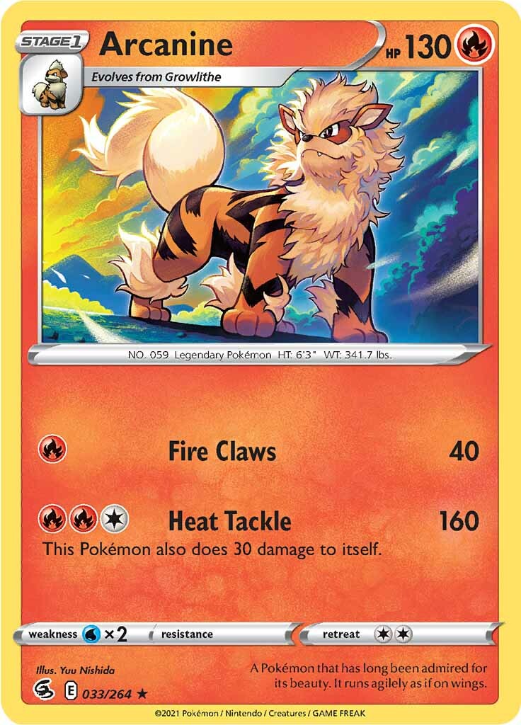 Arcanine (033/264) [Sword & Shield: Fusion Strike] | Shuffle n Cut Hobbies & Games