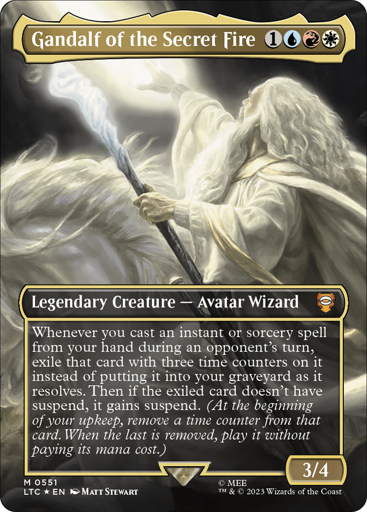 Gandalf of the Secret Fire (Borderless) (Surge Foil) [The Lord of the Rings: Tales of Middle-Earth Commander] | Shuffle n Cut Hobbies & Games