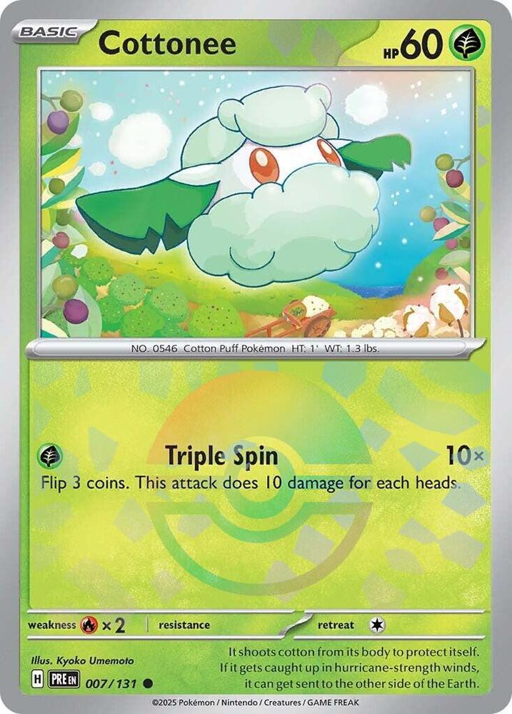 Cottonee (007/131) (Poke Ball Pattern) [Scarlet & Violet: Prismatic Evolutions] | Shuffle n Cut Hobbies & Games