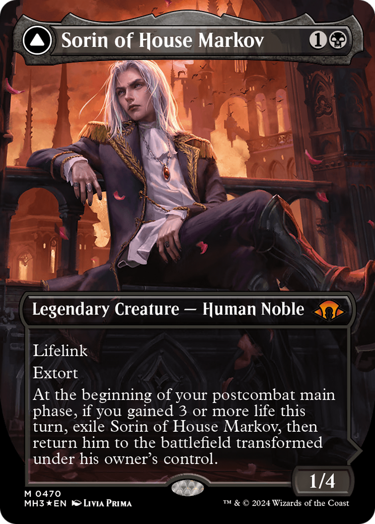 Sorin of House Markov // Sorin, Ravenous Neonate (Borderless) (Textured Foil) [Modern Horizons 3] | Shuffle n Cut Hobbies & Games