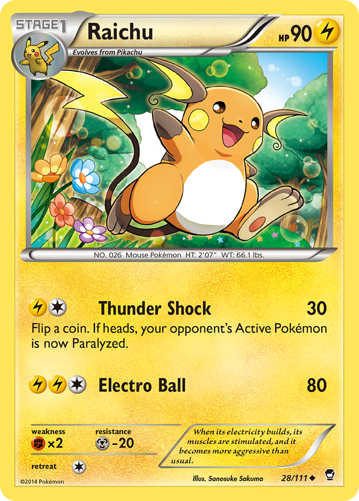 Raichu (28/111) [XY: Furious Fists] | Shuffle n Cut Hobbies & Games