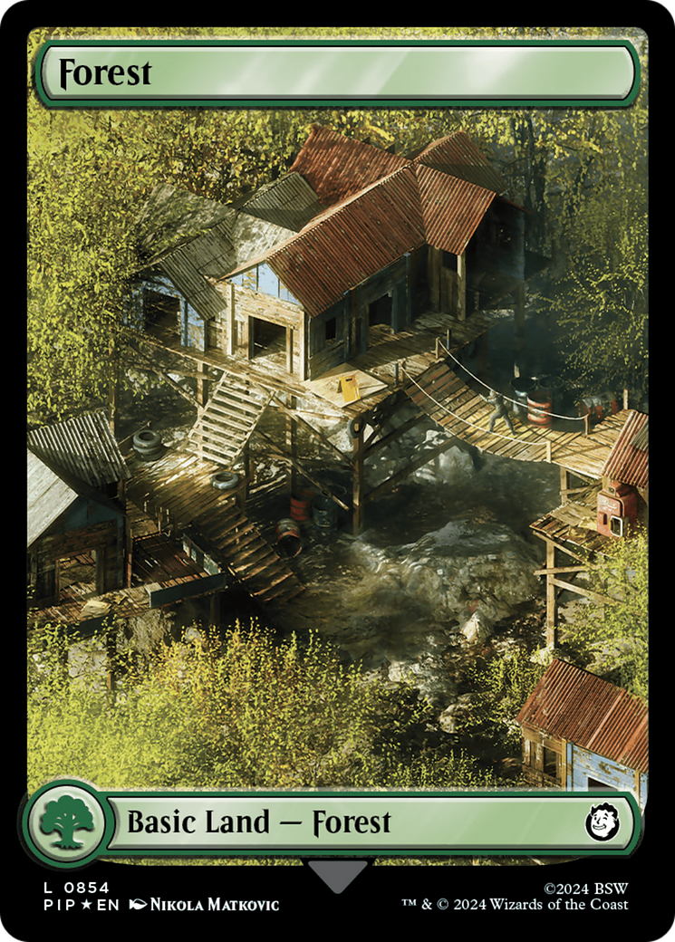 Forest (0854) (Surge Foil) [Fallout] | Shuffle n Cut Hobbies & Games