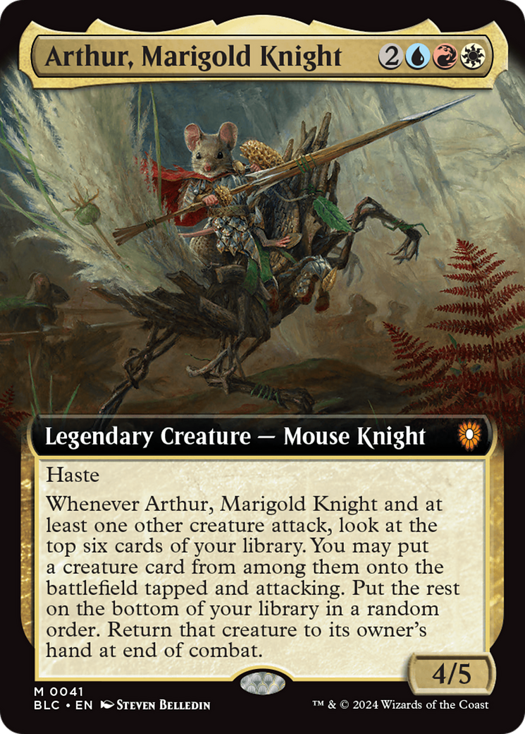 Arthur, Marigold Knight (Extended Art) [Bloomburrow Commander] | Shuffle n Cut Hobbies & Games